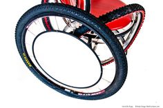 a close up of a bicycle tire on a white background