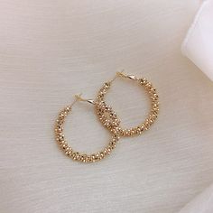 Material | Iron AlloyLength * Width | 40mm * 28mm Trendy Hoop Earrings Made Of Alloy, Trendy Alloy Hoop Earrings For Parties, Nickel-free Trendy Alloy Hoop Earrings, Trendy Alloy Hoop Earrings, Golden Earrings, Jewelry Accessories Ideas, Classy Jewelry, Fancy Jewelry, The Order