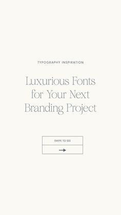 a white book cover with the title luxurious font for your next branding project on it