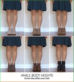 In the Style Help Survey a bunch of people asked questions about ankle boots. How do you wear them? Is there a trick to making them look good with jeans? What are some outfit ideas with skirts and dresses? How can you make them appropriate for work or conservative settings? And the list goes on. The […] Short Boots With Dresses, Flat Ankle Boots Outfit, Booties With Skirt, Short Dress With Boots, Ankle Boots Skirt, Ankle Boots With Leggings, Dress With Ankle Boots, Boots Fall Ankle