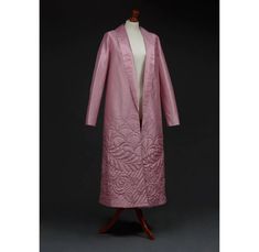 Haute Couture Pink Silk Evening Coat Ready Made for Sale - Etsy Silk Long Coat For Evening, Elegant Pink Silk Outerwear, Elegant Satin Outerwear For Winter, Elegant Long Silk Outerwear, Elegant Pink Daywear Outerwear, Elegant Pink Outerwear For Wedding, Dress 1900, Vintage Haute Couture, Evening Coat