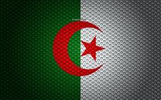 the flag of morocco on a metallic background with perforated metal mesh texture photo