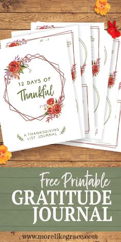 Free Printable List Journal: 12 Days of Thankful | More Like Grace Thanksgiving Journal, Journal List, Printable Gratitude Journal, Womens Ministry Events, List Journal, Relief Society Activities, Bible Printables, Journal Lists, Quotes Christian