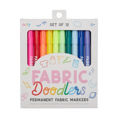 set of 12 fabric doodlers in assorted colors