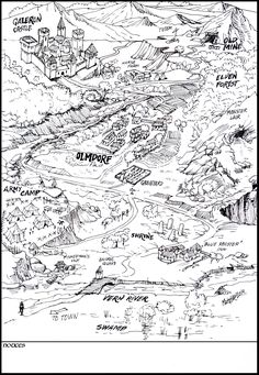 a black and white drawing of a map with many places to go on it, including the