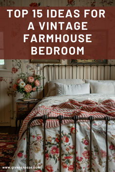 vintage bedroom decor, bedroom ideas, bedroom decor, farmhouse bathroom English Cottage Style Bedroom Ideas, Small Room Vintage Decor, Romantic Antique Bedroom, Bedroom Antique Decor, Laura Ashley Bedroom Ideas, 1940s Bedroom Decor, Traditional Farmhouse Bedroom, Vintage Country Bedroom Ideas, Vintage Cottage Bedroom Ideas