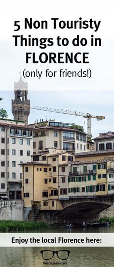 the front cover of a travel brochure with an image of buildings and bridge