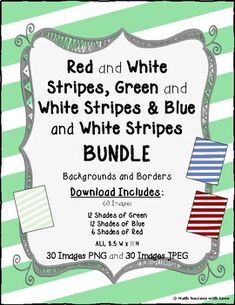 the red and white stripes, green and white stripes and blue and white stripes bundle