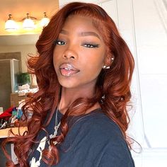 Alipearl Influencer's Style-Copper Color Body Wave 7*4 Lace Closure Wig Ready To Go Reddish Brown Wigs, Copper Wig, 360 Frontal Wig, Deep Wave Wig, Platinum Blonde Highlights, Brazilian Deep Wave, Human Hair Color, Dark Copper, Pretty Hair Color