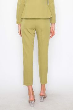 • SKU: P-2014• S-M-L• Hand wash only• Upgrade your wardrobe with these chic and versatile trousers featuring two side pockets for added convenience and a stylish belt for the perfect finishing touch. Whether for a casual day out or a sophisticated evening affair, these trousers offer both fashion and functionality in one sleek package. Green Workwear Bottoms With Welt Pockets, Green Straight Hem Pants For Work, Green Workwear Bottoms With Belt Loops, Spring Office Dress Pants With Straight Hem, Spring Dress Pants With Straight Hem For Office, Green Business Casual Dress Pants With Pockets, Chic Green Pants With Belt Loops, Office Pants With Side Pockets For Spring, Office Bottoms With Belt Loops And Straight Hem