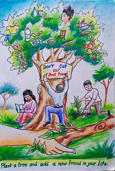 a drawing of people sitting under a tree with the words don't cut best friends