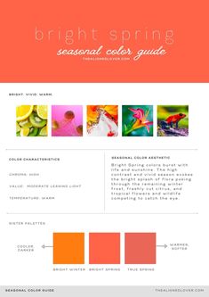 Bright Spring Seasonal Color Analysis, Bright Spring Aesthetic, Spring Seasonal Color Palette, Bright Spring Outfits, Bright Spring Clothes, Explorer Archetype, Cold Skin Tone