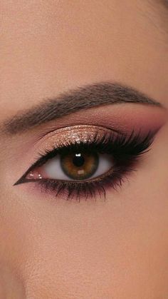 Gold And Pink Makeup Looks, Brown And Pink Makeup Looks, Pink And Gold Makeup Looks, Dusty Rose Makeup Look, Gold And Pink Makeup, Sweet 16 Makeup Ideas, Pink And Gold Eyeshadow, Pink Quince Makeup, Gold Pink Makeup