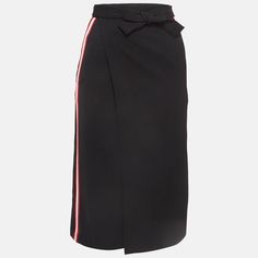 This Elegant Skirt Is Worth Adding To Your Closet Crafted From Fine Materials, It Is Exquisitely Designed Into A Flattering Shape. Elegant Skirt, Black Side, Side Stripe, Wrap Skirt, Womens Skirt, Pencil, Skirt, Women Shopping, Closet