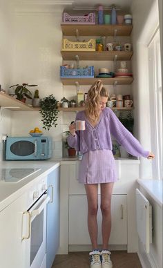 Dutch Pastel Outfits, Purple Shoe Outfits, Danish Pastel Outfit Ideas, Pastel Outfits Casual, Colorful Wardrobe Aesthetic, Danish Pastel Aesthetic Outfits, Colorful Preppy Outfits, Pastel Casual Outfit, Cute Outfit Aesthetics