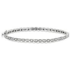 Vintage Style Pave Set Diamond Bangle Bracelet 14k White Gold (0.55ct) Diamond Bangle Bracelet, Trending Bracelets, Stackable Bangles, Diamond Bangles Bracelet, Pretty Bracelets, Women's Jewelry And Accessories, Diamond Bangle, Gorgeous Bracelet, Silver Gifts