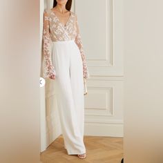 Reposhing This Item I Purchased From @Kavazkhy. Loved It, But Ready To Rotate For Something New. Relisting Because Buyer Cancelled Their Purchase. Questions? Leave A Comment Below! Bride Pants, Rime Arodaky, Crepe Jumpsuit, Curvy Bride, Embroidered Tulle, Wedding Outfit, Something New, Pant Jumpsuit, Poppies