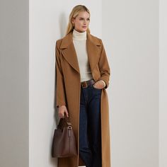 Find RALPH LAUREN Wool-blend Wrap Coat on Editorialist. Accented by a waist-cinching self-belt this wrap coat is tailored with a luxuriously soft blend that includes wool and cashmere. Classic Fall Outerwear With Self Belt, Chic Outerwear With Self Belt For Work, Ralph Lauren Fall Outerwear, Chic Ralph Lauren Fall Outerwear, Chic Fitted Ralph Lauren Outerwear, Ralph Lauren Notch Lapel Outerwear For Spring, Ralph Lauren Notch Lapel Workwear Outerwear, Ralph Lauren Notch Lapel Outerwear For Work, Elegant Ralph Lauren Fall Outerwear