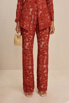 KACI PANT - SIENNA Corded Lace, Cult Gaia, Scalloped Hem, Floral Motifs, Fashion Killa, Floral Motif, Leg Pants, Wide Leg Pants, Wide Leg