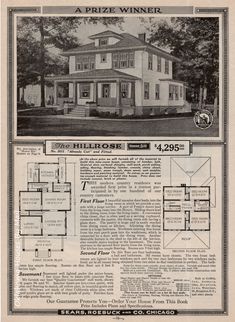 an old house that is featured in the catalog for homes, including two story houses