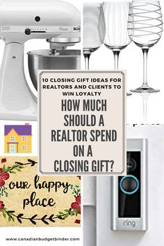 the words how much should a realtor spend on a closing gift? are shown