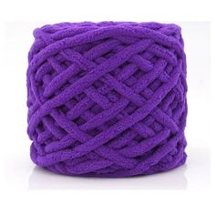 a purple yarn ball on a white background