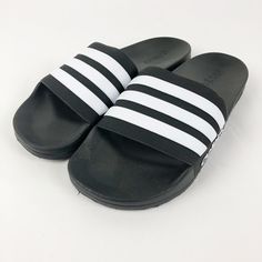 Adidas Mens Adilette Shower 10 Slip On Flip Flop Slides Black Casual New Without Tags Single Bandage Synthetic Upper With 3 Stripes Contoured Footbed Sole Material: Rubber Closure: Slip On Heel Type: Flat Size: 10 Color: Black S2792 Mens Shoes Sandals, Adidas Mens, Heel Type, Black Casual, Flip Flop, Flip Flop Sandals, New Shoes, Adidas Men, Adidas Originals