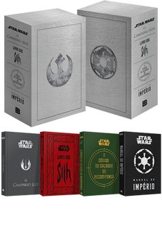 the star wars collection includes six books and two dvds, including one with an emblem on it