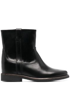 black calf leather panelled design tonal stitching double pull-tab at the opening branded leather insole round toe pull-on style low block heel Isabelle Marant Boots, Lokyo Boots Isabel Marant, Isabel Marant Ankle Boots, Neutral Boots, Isabel Marant Nowles Boots, Isabel Marant Boots, Isabel Marant Shoes, Suede Cowboy Boots, Isabel Marant Botsy