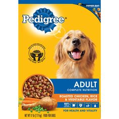 pedigree adult complete nutrition chicken, rice and vegetable flavor dry dog food for health and vitality