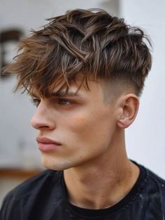 Mens Light Brown Hair, Trendy Boys Haircuts, Clean Background, Textured Crop, Crop Haircut, Undercut Men