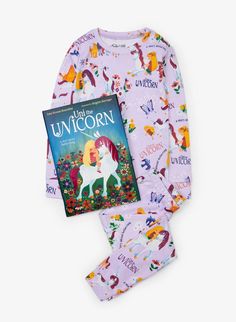 Will Uni ever prove that little girls are real? Start a new bedtime tradition this holiday season and make their nightly rituals more memorable with this adorable pajama gift set that includes the beloved children's book "Uni the Unicorn"! Your little ones will love wearing these super soft pajamas featuring the same enchanting tale that appears on the pages of the book. We think that this extra special pajama set might just become their new favorite! Pajama Gift, Pajama Gift Set, Unicorn Books, Printed Pajama, Nightgown Sets, Unicorn Kids, Pajamas Gift, Girls Sleepwear, Book Gift