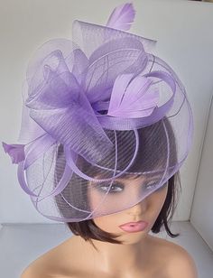 Fascinator With Flower Headband and Clip Wedding Hat,Royal Ascot Ladies Day Size: approx  Medium size  Approx Size: 24cm x 28cm Material:- Net and Feathers Note :- I can't accept return.. Thanks                                                          Customer's returns fascinator or other items  to me so shop will deduct shipping cost from refund  Which shipping cost shop will pay or paid for customer orders  Thank you Royal Ascot Ladies Day, Ascot Ladies Day, Wedding Fascinators, Royal Ascot, Wedding Hats, Flower Headband, Wedding Hair Accessories, Ladies Day, Purple Color