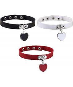 Edgy Valentine's Day Gift Choker, Edgy Metal Choker For Valentine's Day, Edgy Heart-shaped Choker For Valentine's Day, Emo Choker Necklaces For Valentine's Day, Emo Choker Jewelry For Concerts, Emo Choker Jewelry For Concert, Red Punk Choker As Gift, Emo Choker Necklace For Valentine's Day, Punk Heart-shaped Jewelry For Concerts