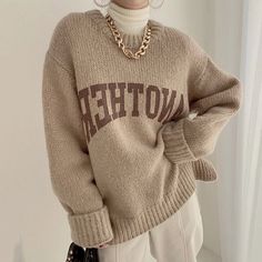 Korean Fashion Autumn and Winter Candy Color Sweater Pullovers for Women Loose Oversized Sweater Letter Knitted Pullovers O Neck Hello! Welcome To Our Store! Quality Is The First With Best Service. Customers All Are Our Friends. Fashion Design,100% Brand New,High Quality! After Receiving Your Order, We Will Ship The Goods For You In No Time! *Due to different measurement methods, there may be 1-3cm error in the size data. *Due to different resolutions of computer monitors, there may be some colo Korean Fashion Fall, Winter Knit Sweater, Winter Pullover, Mode Casual, Winter Stil, Knitting Women Sweater, Women Sleeve, Fashion Korean, 로고 디자인