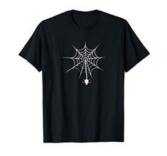 a black spider web t - shirt with white print