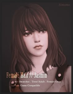 hair cc Aesthetic Sims, 4 Hairstyles, Female Sims, Jasmine Hair, Cc Shopping, Cc Sims4