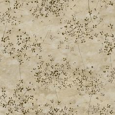 a beige and brown wallpaper with lots of small leaves on the top of it