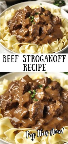 Creamy homemade beef stroganoff, perfect for cozy family dinners. Golden Mushroom Beef Stroganoff, Beef Tip Stroganoff Recipe, Beef Stroganoff With Filet Mignon, Beef Stroganoff With Brown Gravy Packet, Quick And Easy Beef Stroganoff, Leftover Steak Stroganoff Recipe, Easy Beef Stroganoff Recipe, Crockpot Beef Stroganoff With Stew Meat, Beef Stroganoff With Cream Of Mushroom