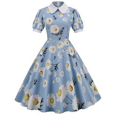 Tea Party Dresses For Women, Vintage Sundress, 60s Women, Robes Vintage, Tea Party Dress, Doll Collar, Elegant Party Dresses, Rockabilly Dress, Maxi Robes