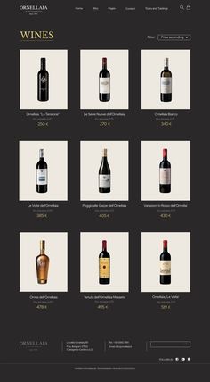 an image of wine bottles on the web page