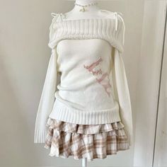 Russian Doll Outfit, Clothes Acubi, Coquette Aesthetic Clothes, Lisa Logo, Himekaji Outfits, 2000s Clothing, All Pink, Off The Shoulder Sweater, Liz Lisa