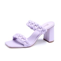 PRICES MAY VARY. 🎊🎊 Chunky Heel: These nules braided sandals for women are the perfect pair to add 3 inch to your frame, which can show off your elegance and figure to perfection, elongate your legs and rock every dress, jean, or skirt with ease! 💓 👣 Super Comfort: In well-designed sandal shoes such as slip on womens strappy mule heels that Fit perfectly on the foot and Prevent feet from sliding forward by the Two Strap. They are characterized by cushioned insoles and durable non-slip rubber Chic Braided Open Toe Heels, Spring High Heels With Braided Straps, Spring Braided Heels, Slipper Heels, Lavender Heels, Braided Heels, Different Dress Styles, Red Slides, Strappy Mules