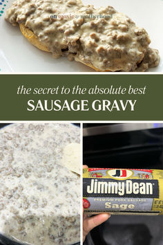 The Secret to the BEST Sausage Gravy - On Moxie and Motherhood Buttermilk Sausage Gravy, Sausage Gravy With Evaporated Milk, Bisquets And Sausage Gravy, Best Sausage Gravy, Breakfast Pizza Sausage Gravy, Best Sausage Gravy Recipe, Mcdonald’s Sausage Gravy, Best Biscuits And Gravy