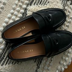 Womens Size 8.5 Brand New Condition Only Work Once. Genuine Leather No Box Loafers Coach Women, Coach Leah Loafers, Coach Loafers, Coach Shoes, Loafers For Women, Flat Shoes Women, Loafer Flats, Shoes Flats, Genuine Leather