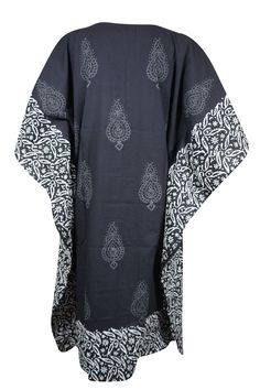 Womens Kaftan Midi Dress, Black Printed Kimono Beach Caftan Dresses One size: Handmade Beautiful cotton caftans, easy summer dresses, airy and lightweight kaftans with kimono sleeves are great for lounging, cruise wear or housedresses. The stylish boho dresses , resort wear caftans or coverups have a drawstring below the bust for extra style and comfort. Comfortable and easy styling as housedresses or taking an evening stroll.Bohemian printed caftans makes a stunning addition to your wardrobe, E Black Tunic Kaftan For Festival, Traditional Black Printed Kaftan, Black Festival Tunic Kaftan, Black Printed Tunic Dress, Traditional Black Printed Dress, Black Printed Tunic Kaftan, Traditional Black Summer Tunic, Black Printed Kaftan For Festival, Traditional Black Kaftan For Vacation