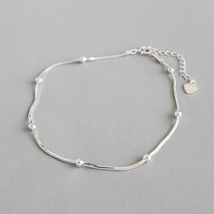 Silver Bracelet Designs, Anklets For Women, Beaded Ankle Bracelets, Pretty Jewelry Necklaces, Sweet Fashion, Silver Anklet, Silver Bracelets For Women, Sterling Silver Anklet, Snake Chain Bracelets