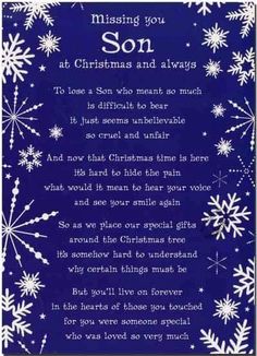 a christmas poem with snowflakes on it