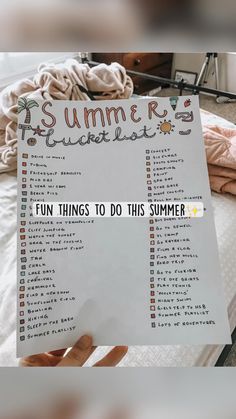 a sign that says fun things to do this summer