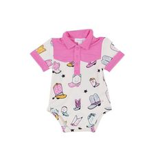 This bodysuit, featuring pink cowboy boots, is perfect for any little cowgirl. Material and Care 95% Viscose from Bamboo, 5% Spandex Color: Pink & Colorful Design Machine Wash Gentle Cycle/ Tumble Dry Low Patterns may vary Materials may have natural variations Colors may vary from different viewing device Silicone Baby Bottles, Pink Cowboy Boots, Silicone Baby Bibs, Pink Cowboy, Collar Bodysuit, Gender Neutral Clothes, Dear Baby, Baby Bouncer, Pink Bodysuit